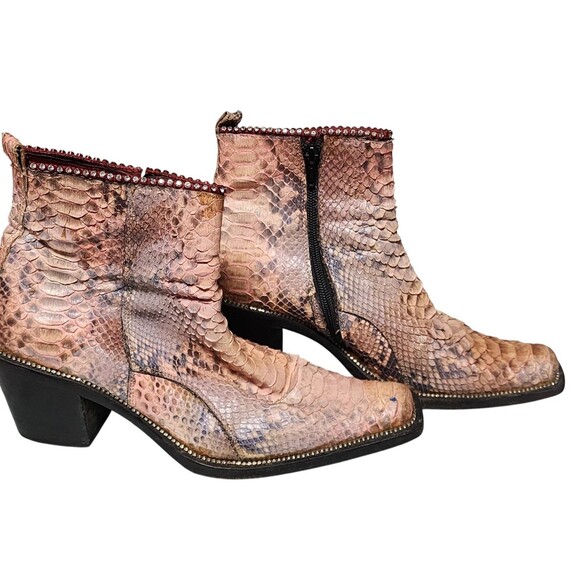 Gianni Barbato Python Ankle Boots Vintage Size EU 38 Made in Italy - Picture 1 of 9